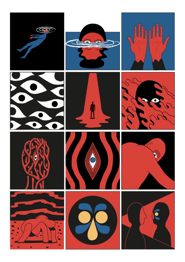 Carte postale inspirée du livre MYTH de Jérôme Berthier
