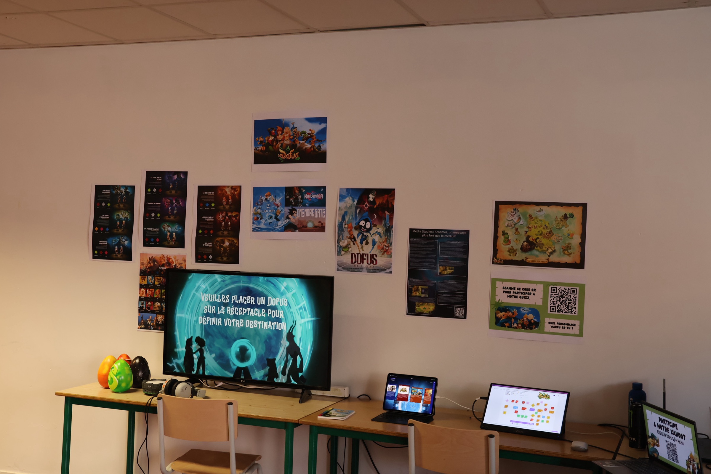 Exposition interactive Dofus installée en salle